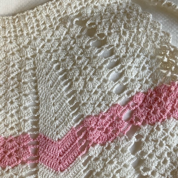 Vintage crocheted apron handmade - Picture 4 of 9